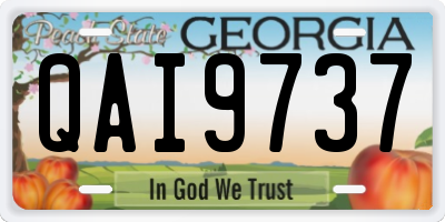 GA license plate QAI9737