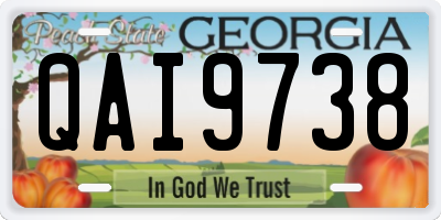 GA license plate QAI9738
