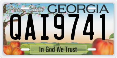 GA license plate QAI9741