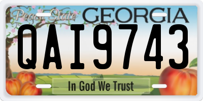 GA license plate QAI9743