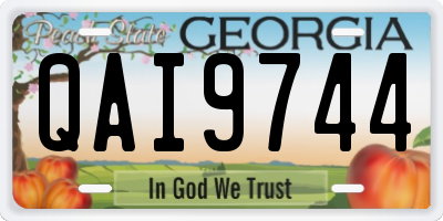 GA license plate QAI9744