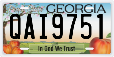 GA license plate QAI9751
