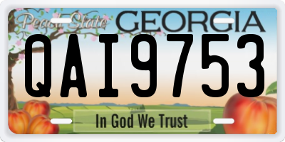 GA license plate QAI9753