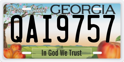 GA license plate QAI9757