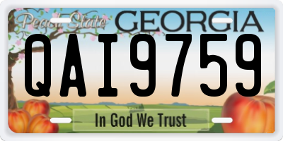 GA license plate QAI9759