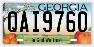GA license plate QAI9760