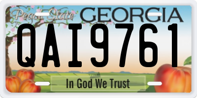 GA license plate QAI9761