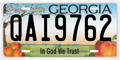 GA license plate QAI9762