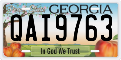 GA license plate QAI9763