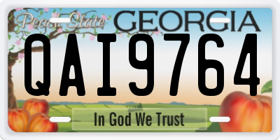 GA license plate QAI9764