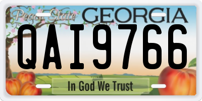 GA license plate QAI9766
