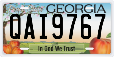 GA license plate QAI9767