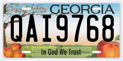 GA license plate QAI9768
