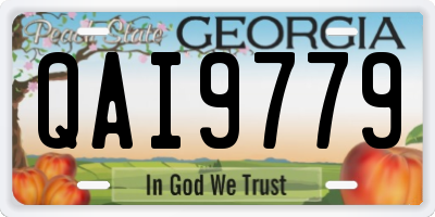 GA license plate QAI9779