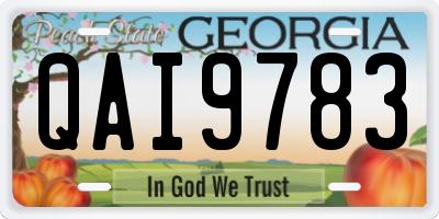 GA license plate QAI9783