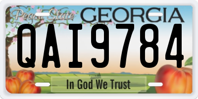 GA license plate QAI9784