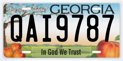 GA license plate QAI9787