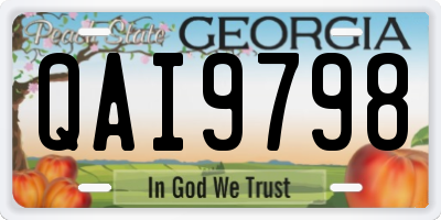 GA license plate QAI9798
