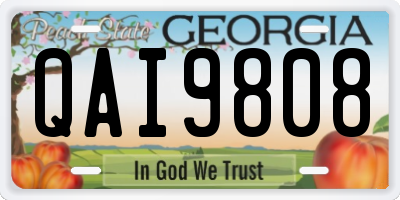 GA license plate QAI9808