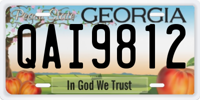 GA license plate QAI9812