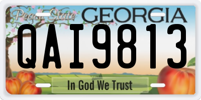 GA license plate QAI9813