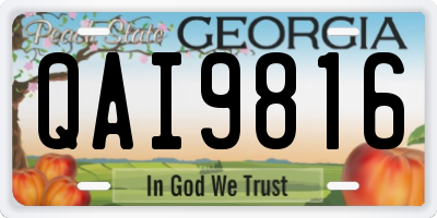 GA license plate QAI9816
