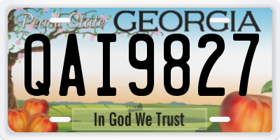 GA license plate QAI9827
