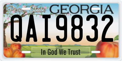 GA license plate QAI9832