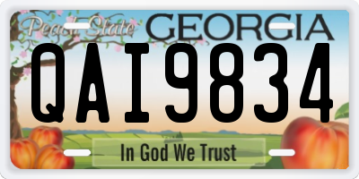 GA license plate QAI9834