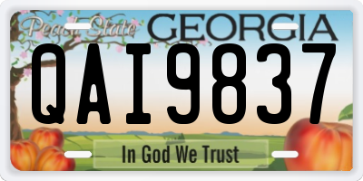 GA license plate QAI9837
