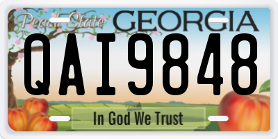 GA license plate QAI9848