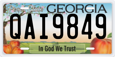 GA license plate QAI9849