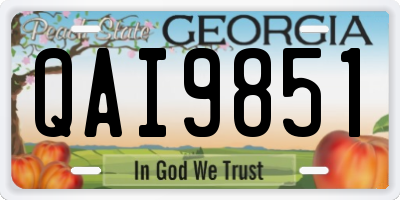 GA license plate QAI9851