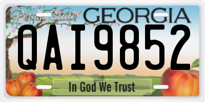 GA license plate QAI9852