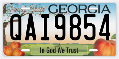 GA license plate QAI9854
