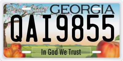 GA license plate QAI9855