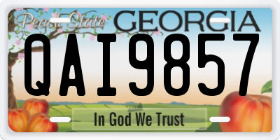 GA license plate QAI9857