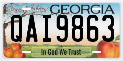 GA license plate QAI9863
