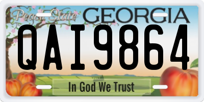 GA license plate QAI9864