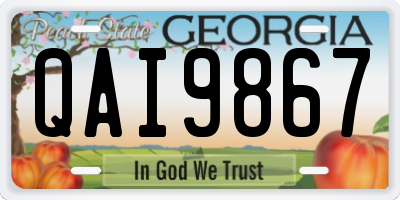 GA license plate QAI9867