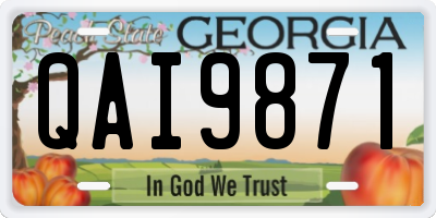 GA license plate QAI9871