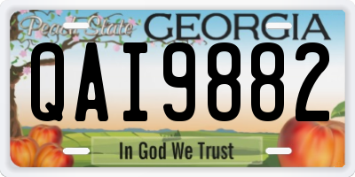 GA license plate QAI9882