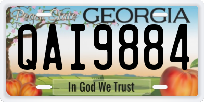 GA license plate QAI9884