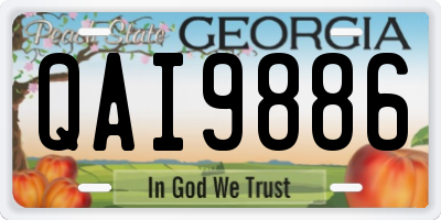 GA license plate QAI9886