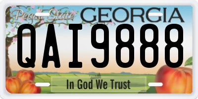 GA license plate QAI9888