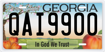 GA license plate QAI9900