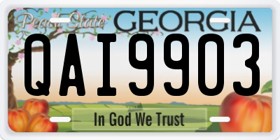 GA license plate QAI9903
