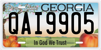 GA license plate QAI9905
