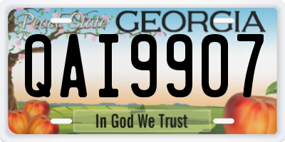 GA license plate QAI9907