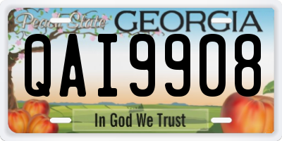 GA license plate QAI9908